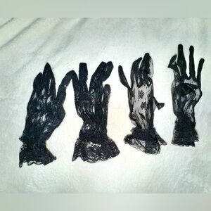 NWOT New 2 pairs of black flirty lace gloves elegant and light